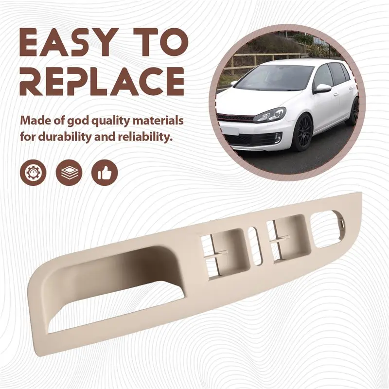 Car Window Control Switch Panel Interior Decoration Cover Accessory For VW Jetta Golf MK5 MK6 MK3 2005-2014 1K4868049C