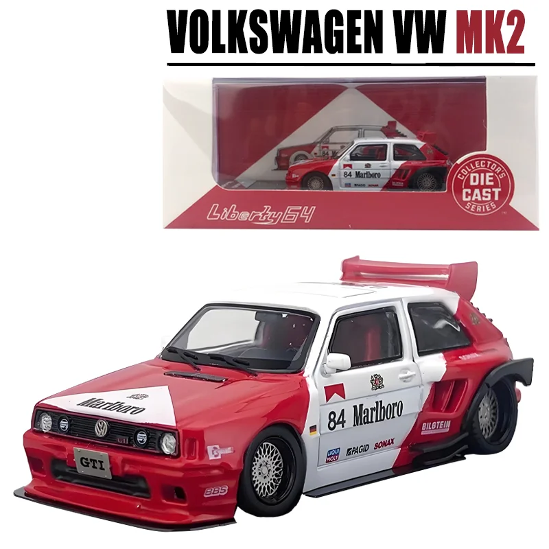 Liberty64 1/64 Volkswagen Vw Mk2 Gti Wide Body Laaghangende Modificatie Legering Speelgoed Motorvoertuig Diecast Metalen Model Geschenken