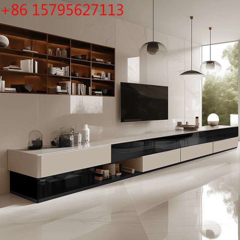 

Театральная мебель Гостиная Телевизор 75-дюймовая напольная подставка для телевизора Современный стол Телевизионная стойка Мебель Плавающие настенные полки Live