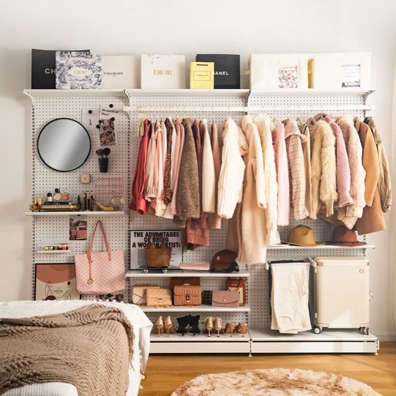 

White Girls Wardrobe Space Saving Metal Display Wardrobes Organizer Partitions Szafa Tekstylna Na Ubrania Bedroom Furniture