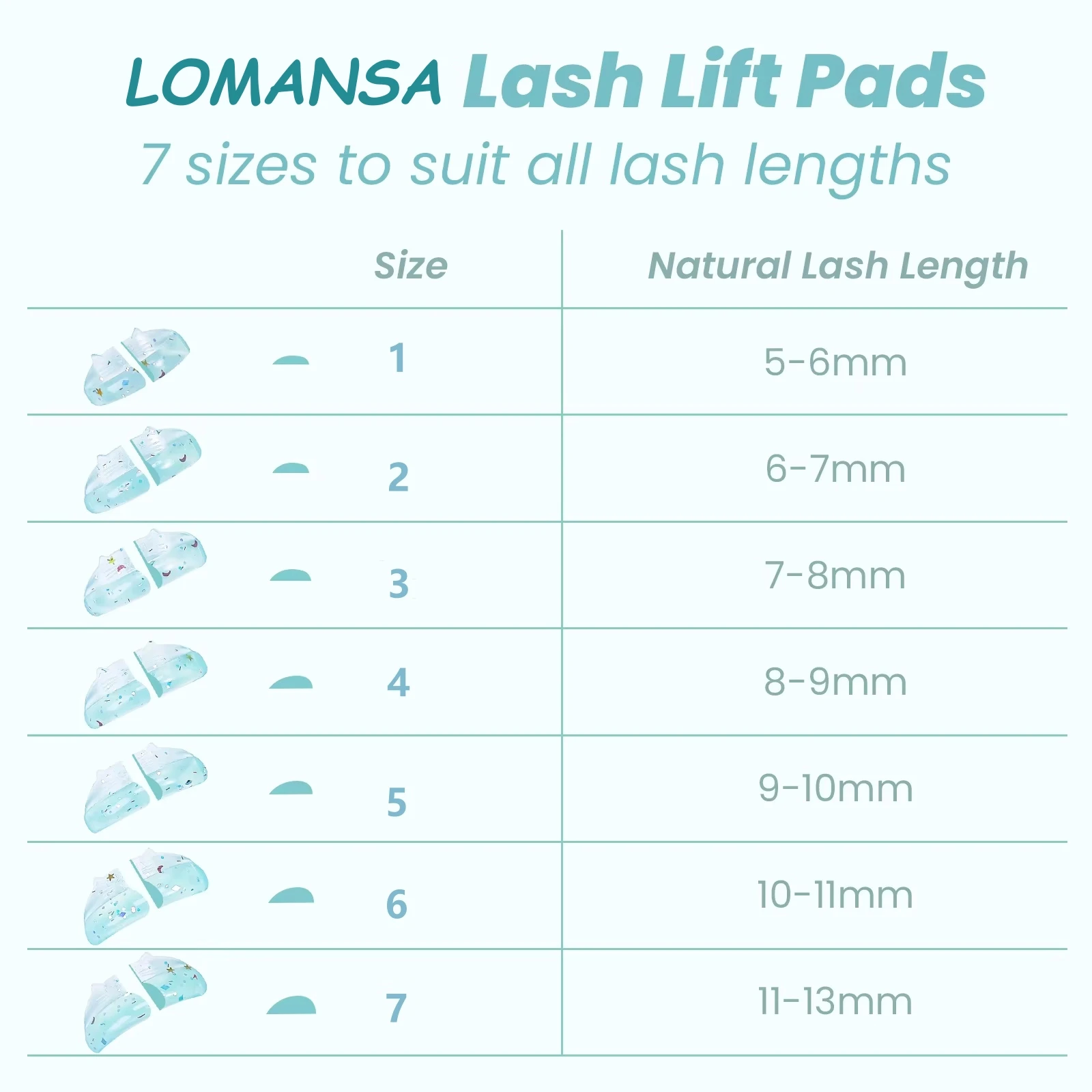 Lomansa nuevo C Curl silicona pestañas permanente varillas escudo pegajoso elevador de pestañas almohadillas levantamiento 3D rizador de pestañas accesorios herramienta de maquillaje