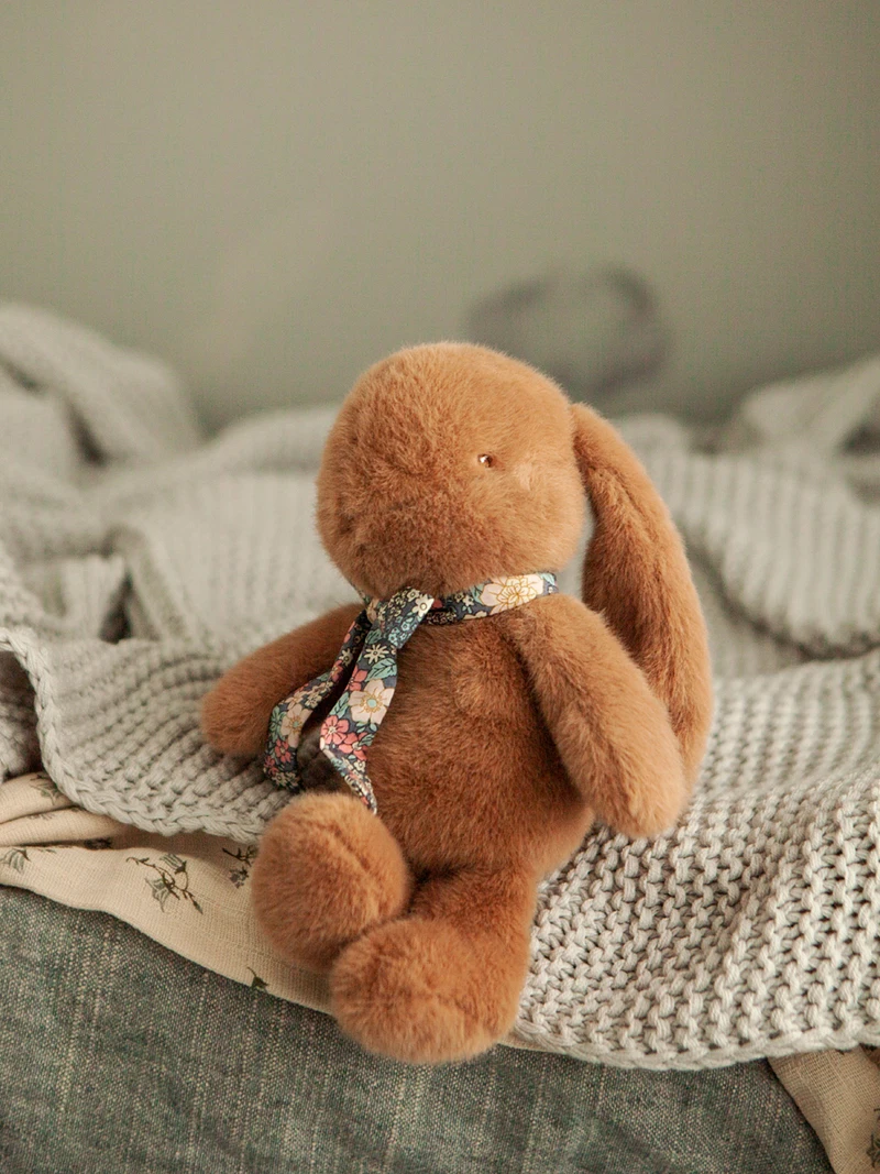 6-Inch Fluffy White Easter Bunny Stuffed Animal With Bow - Cute Plush Rabbit Toy For Kids & Adults