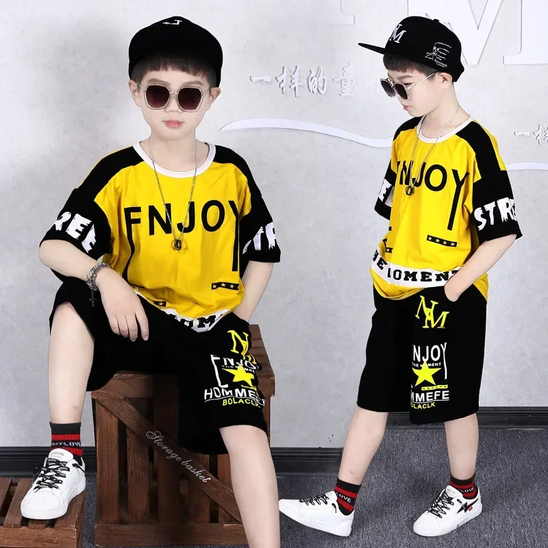 Children Boys Summer Clothes Outfits Cartoon Cotton T-shirt+Shorts Suit Tracksuit for Kids Clothing Two-Piece Set 6 8 10 12 Year