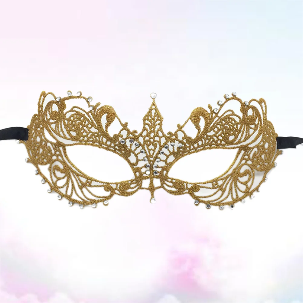 

Golden Rhinestone Lace Half Face Mask Lightweight Premium Halloween Carnival Masquerade Party Cosplay Mask Masquerade Ball Masks