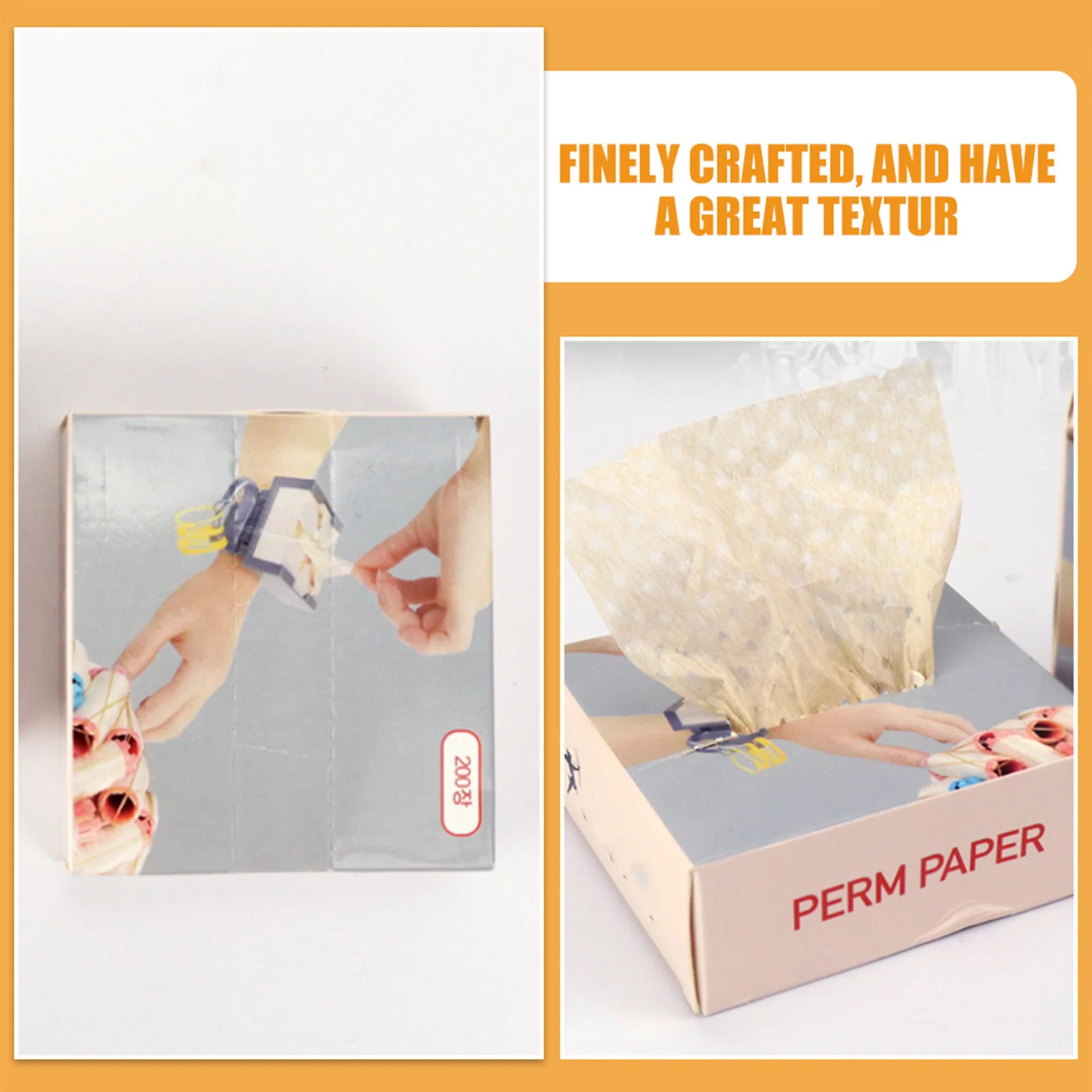 200 قطعة من أوراق تجعيد الشعر تستخدم في صالونات التجميل خفيفة الوزن ومقاومة للحرارة للاستعمال مرة واحدة لتجعيد ورق بيرم