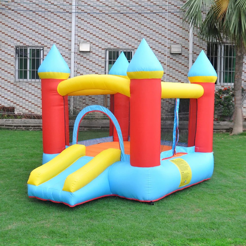 Convenience  Small Inflatable  Castle with air Blower Jumping Castles with Slide Family Backyard Elastic Castles