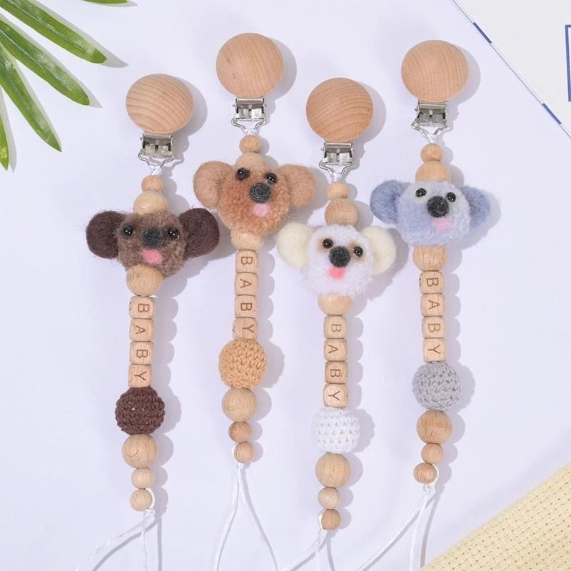 

J15U Flexible Baby Pacifiers Clips Teethers for Shower Gift 4 Options for Pacifier Shower Teething Beads Binky Holder