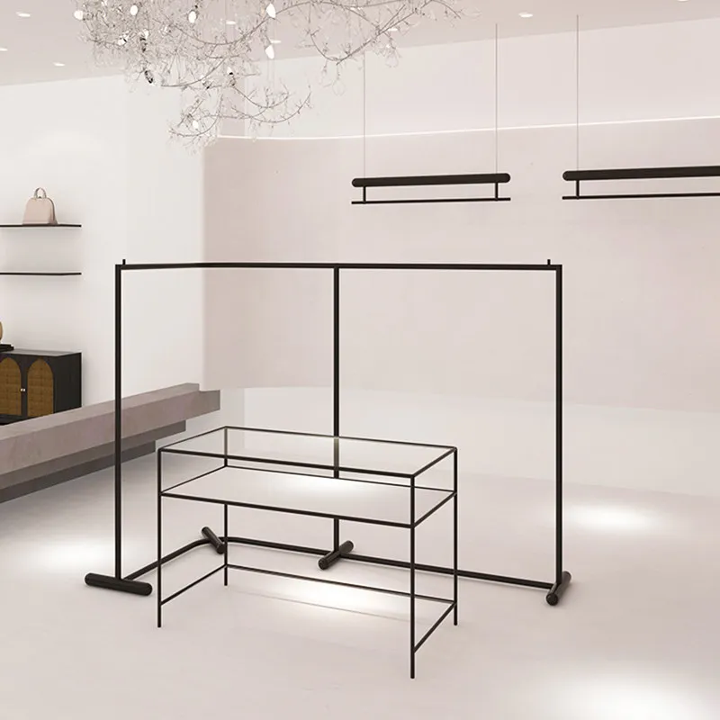 Clothing store Nakajima rack Floor-to-ceiling corner display stand Men's and women's clothing store display stand Shoes and bags
