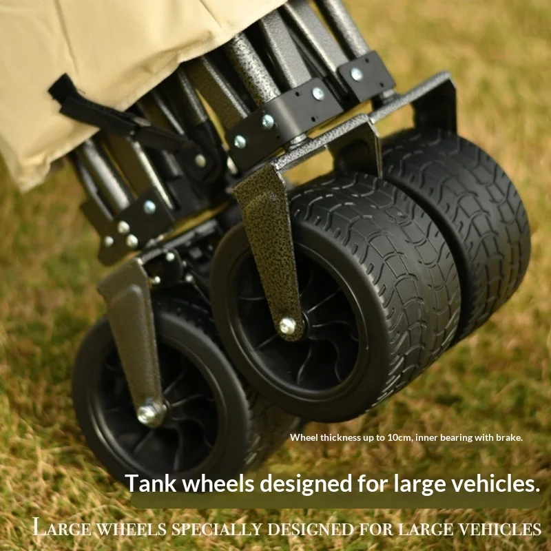Portable Folding Wagon Trolley Collapsible Hand Cart Multifunctional Camping Picnic Beach Market Outdoor Organizer  Trolley