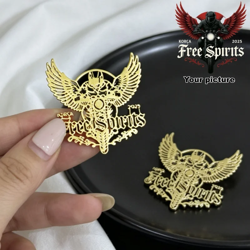 Personalized Club Logo Painting Image Custom Brooch Rider Pins Stainless Steel Collar Pin Gift Badges Jewelry for Clothes