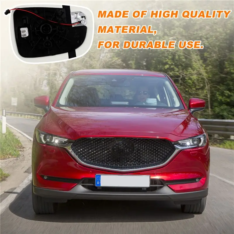 A33K-Car Reversing Mirror Lens Mirror Glass Lens With Heating Monitor Blind Spots For Mazda CX-5 2015-2016