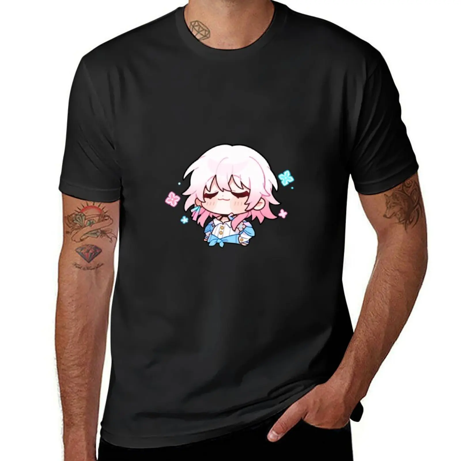 March 7th T-Shirt anime plain plus size tops plus sizes men t shirt