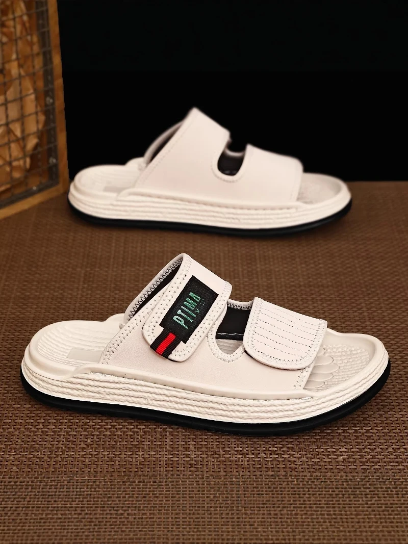 

Men's Summer Outdoor Sports Sandals Anti-Slip Soft Bottom Magic Tape Beach Slippers Casual EVA Flat Bottom Low Heel
