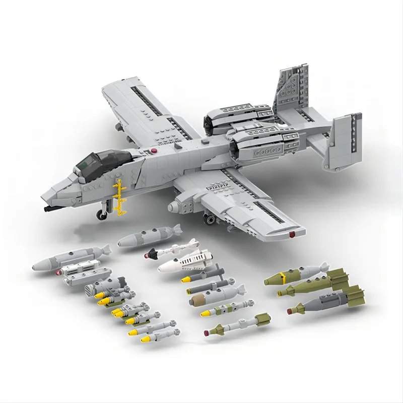 MOC Military Technology Fighter A-10 Thunderbolt II Range Air Support Aircraft Building Blocks Model Kid's DIY Toys Bricks Gifts