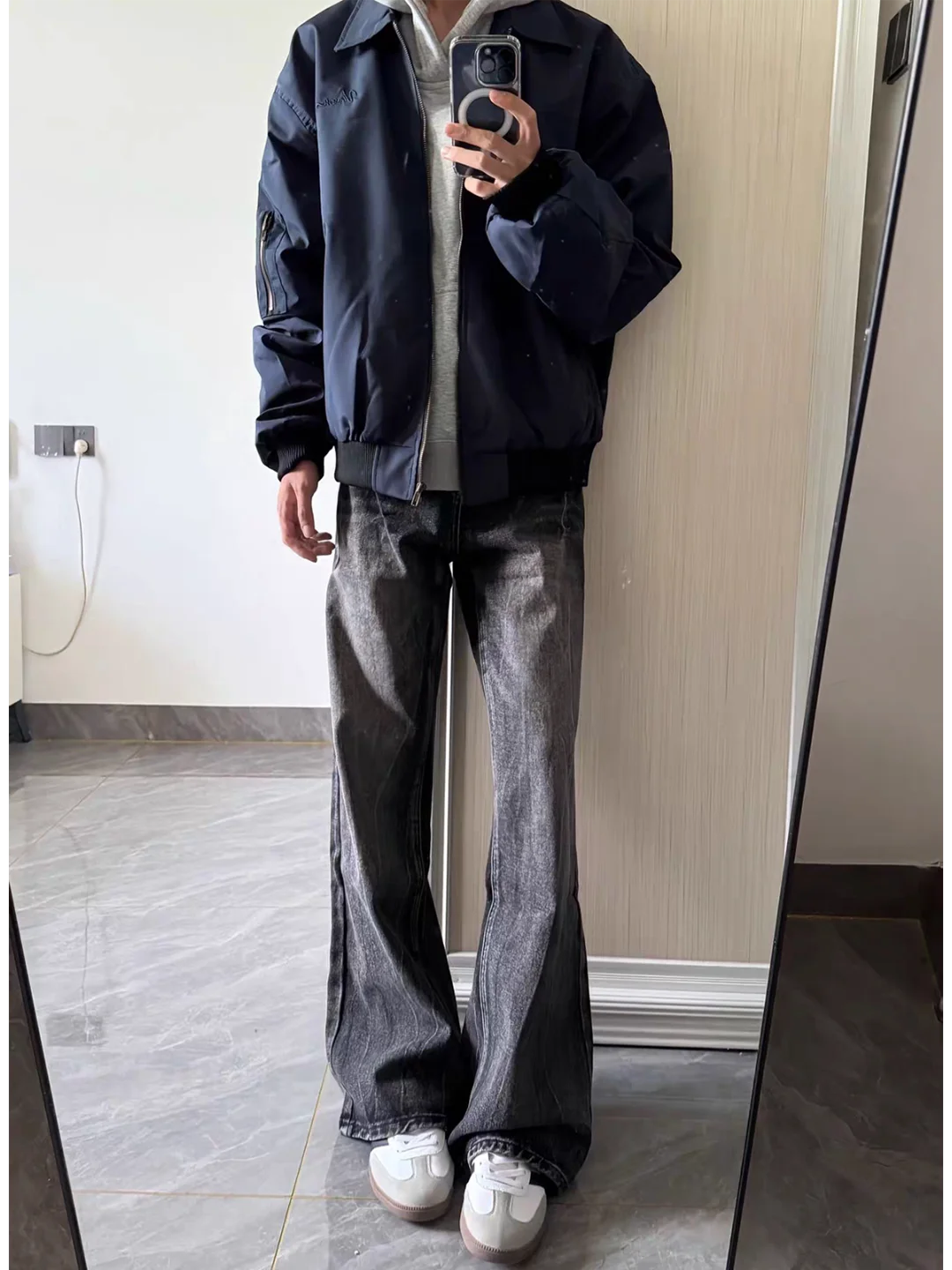 

Мужские джинсы Cleanfit Bla Lightning Pattern Bell Bot в американском стиле High Street Vibe, прямые брюки с эффектом потертости