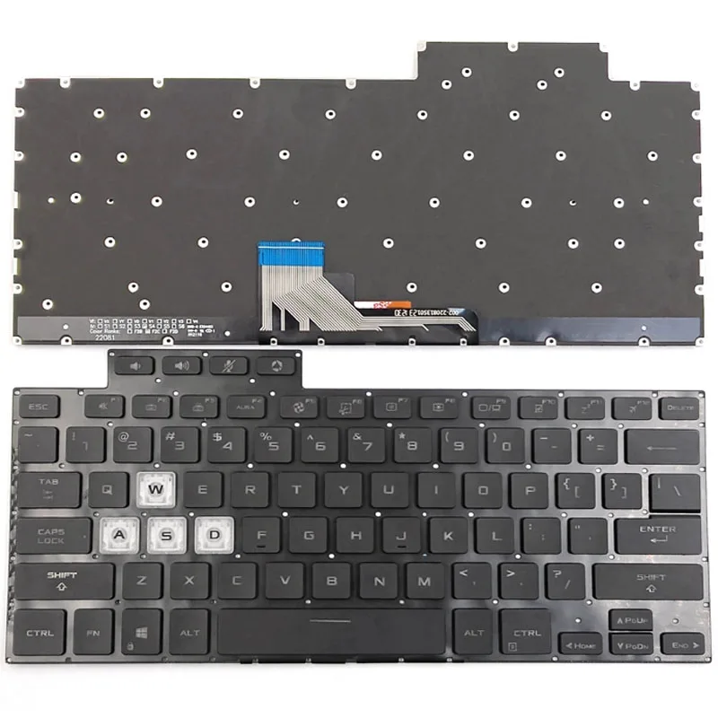 New Replacement Laptop Backlit Keyboard for ASUS for TUF Dash F15 FX516 FX516P FX516PM FX516PR Black US United States Edition