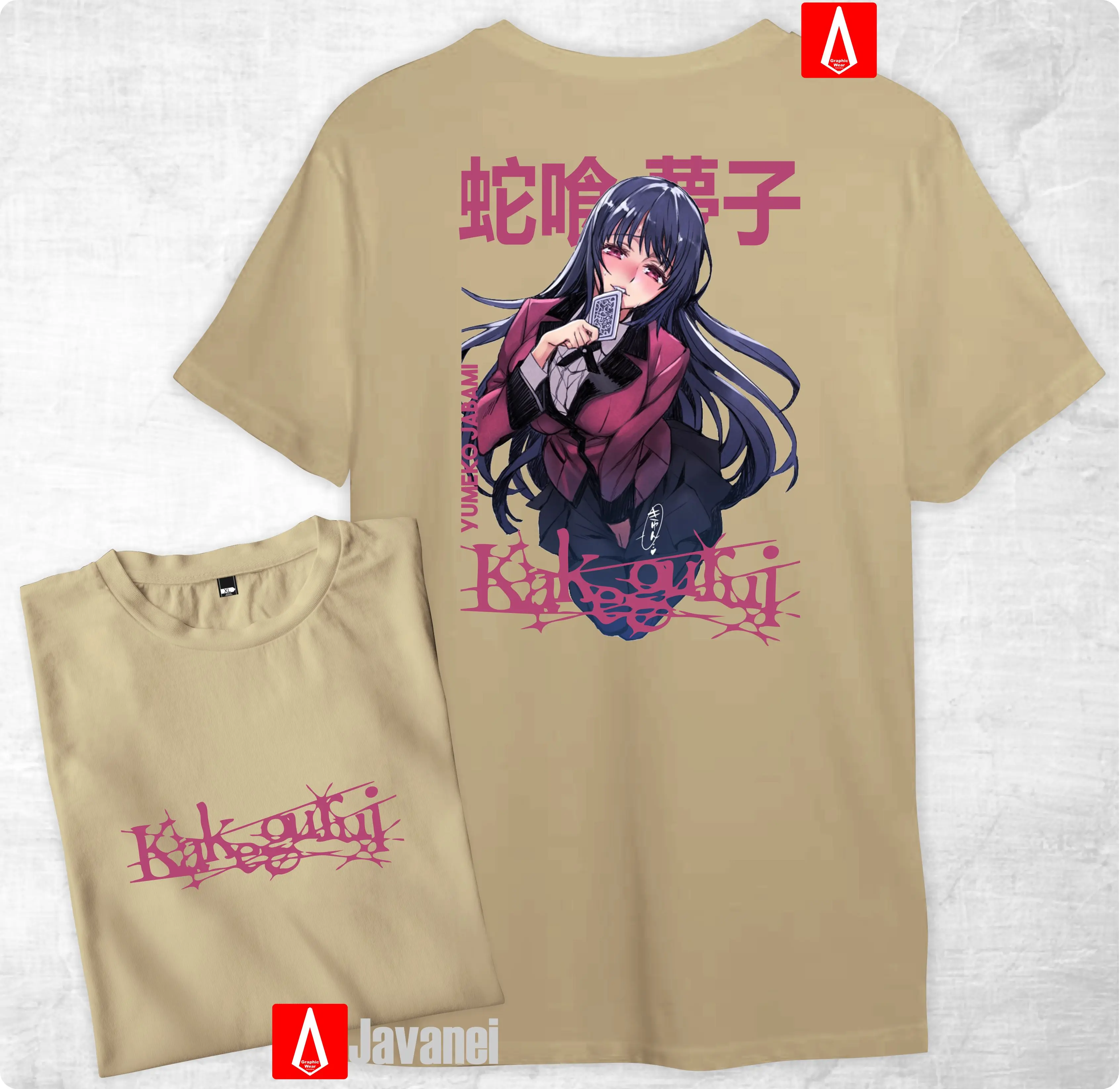 Kaos yumeko jabami kakegurui Printing anime manga wibu waifu hobi distro javanei cloth