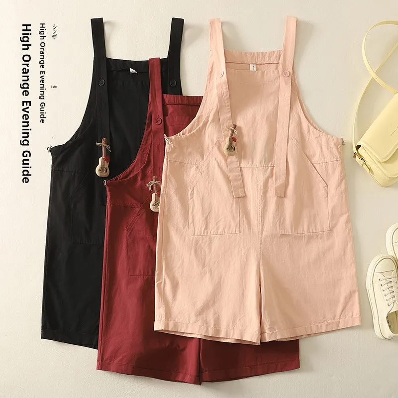 

plus Size Cotton Linen Overalls Women's Summer New Korean Sle Agel Casual Workwear ort Pants Design Sensation Small Si...