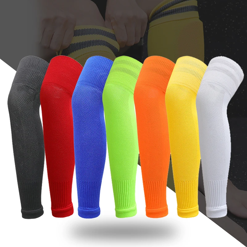 Dual Use Stretchable Over Knee Soccer Legwarmers Adult Football Leg Sleeves Running Fitness Basketball Sport Leg Socks Foldable