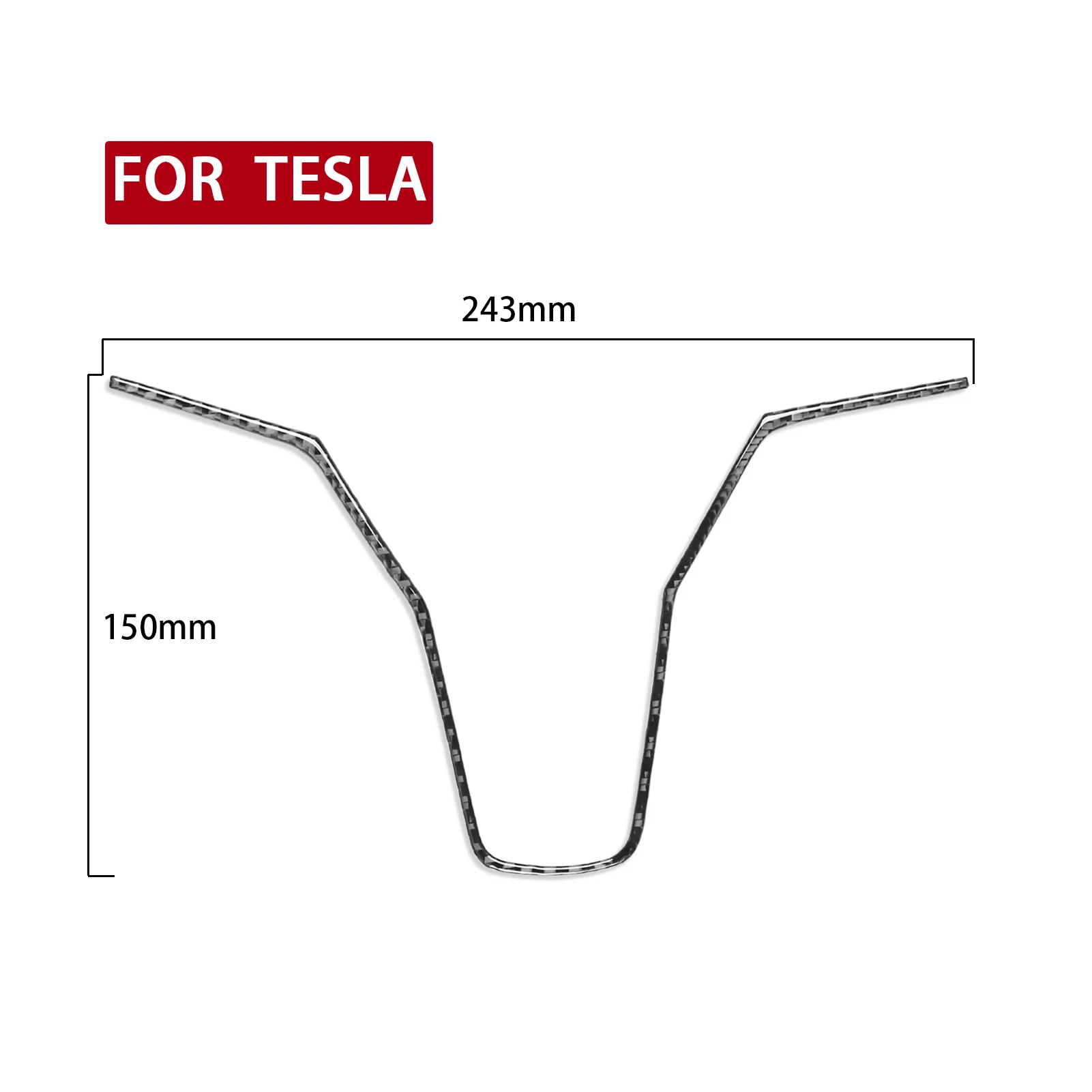 For Tesla Model Y 2020+ Model 3 2017-2022 Carbon Fiber Inside Steering Wheel Panel Trim Strips Car Interior Accessories Sticker