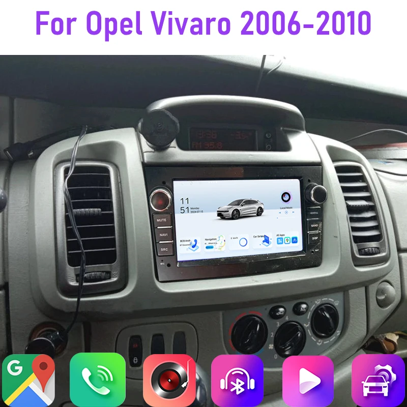 

7" 4+64GB For Opel Vivaro 2006-2010 Car Radio Wifi Reversing Image Google Map Camera Stereo 2DIN Head Unit GPS Buletooth