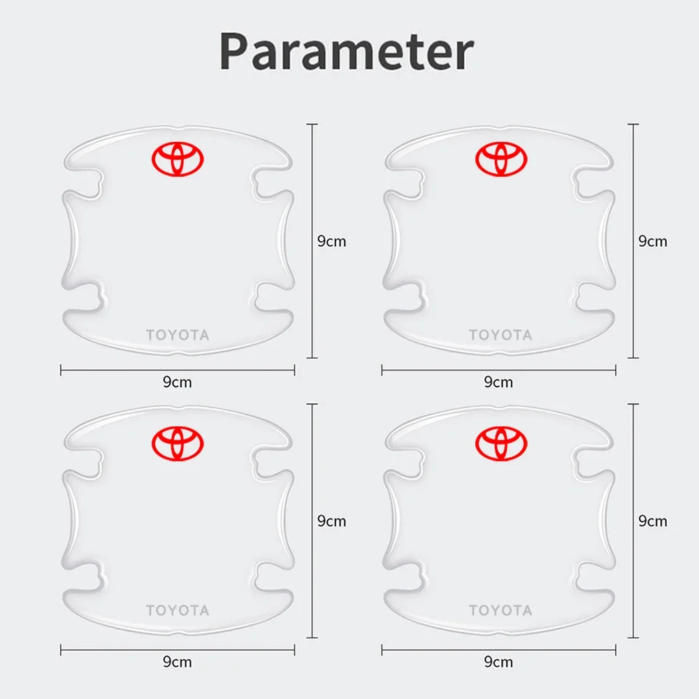 Pellicola protettiva antigraffio per maniglia della portiera dell\'auto trasparente per Toyota Chr Rav4 Yaris Prius Avensis Corolla Camry Auris