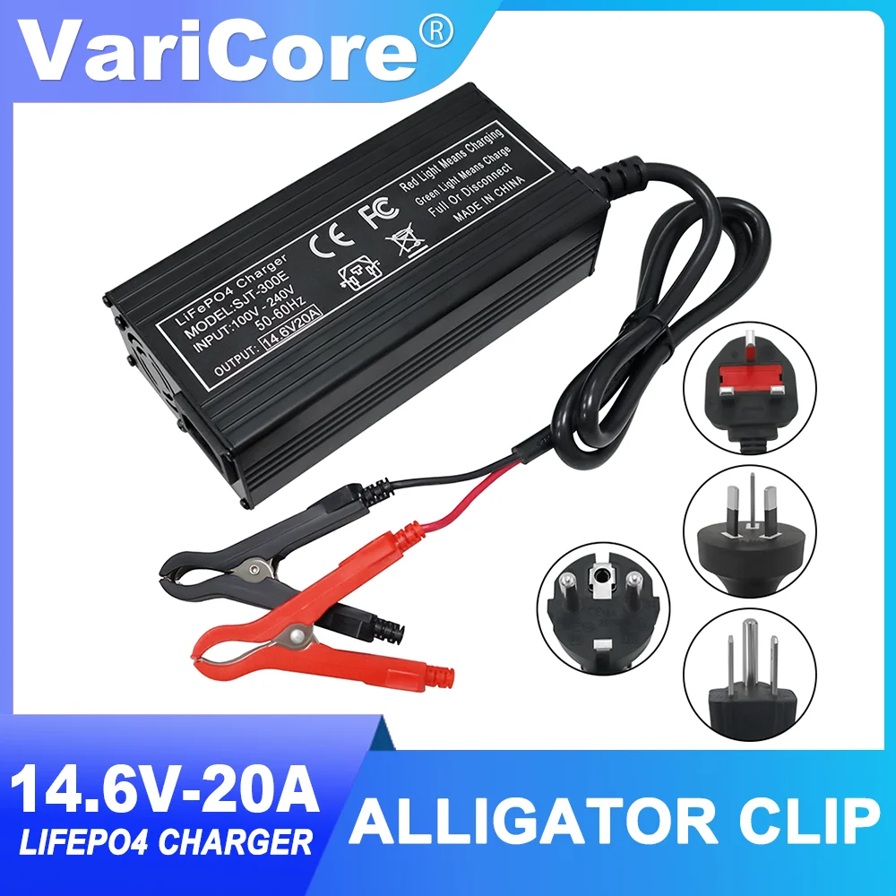 VariCore 14.6V 20A Smart Lifepo4 Battery Charger 110-220V 4S 12V High Power Charger For Lithium iron Phosphate Battery Pack