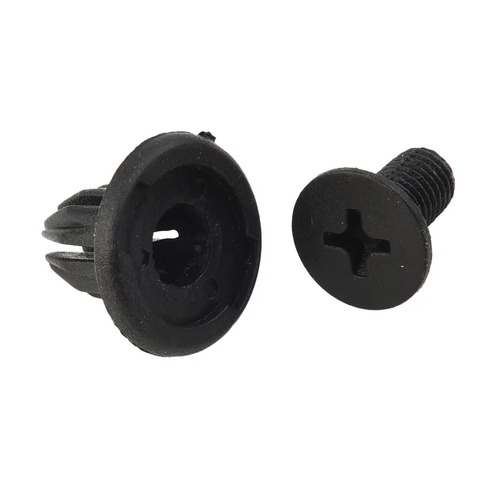 10mm Rivet Clip Moulding 50x Nylon Accessories Panel Assortment Pin Black Plastic Push Retainer Screw Car Door