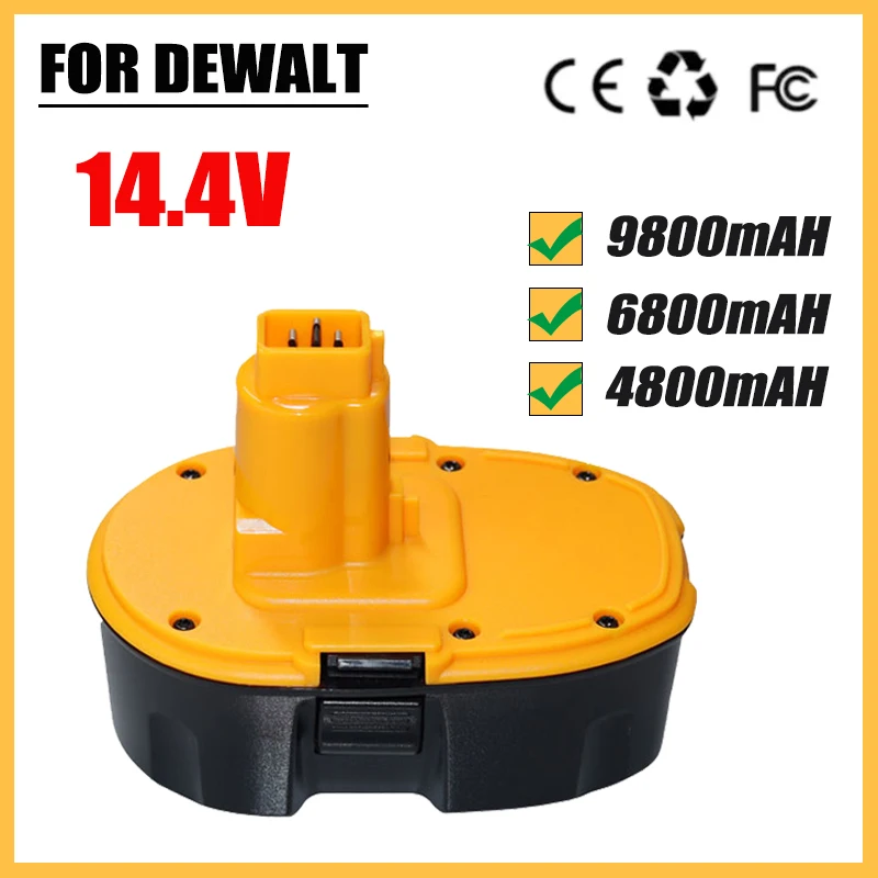 for Dewalt 18V Battery 4800/6800/9800mAh Ni-MH DC9096 DE9039 DE9096 DE9098 DE9503 DC212 Cordless Drill Replacement Batteries