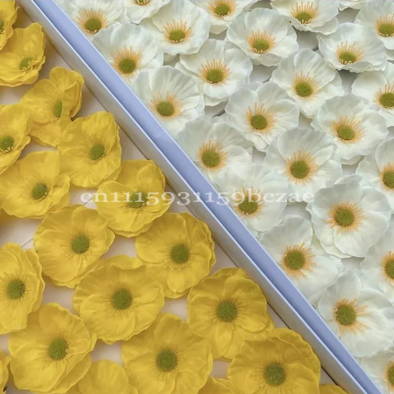 50 Stück künstliche Mohnblütenköpfe, künstliche Blumen, DIY-Blumenstrauß, Geschenkbox, Blumenarrangement, Hochzeit, Party, Blumendekoration für Zuhause – Detail 3