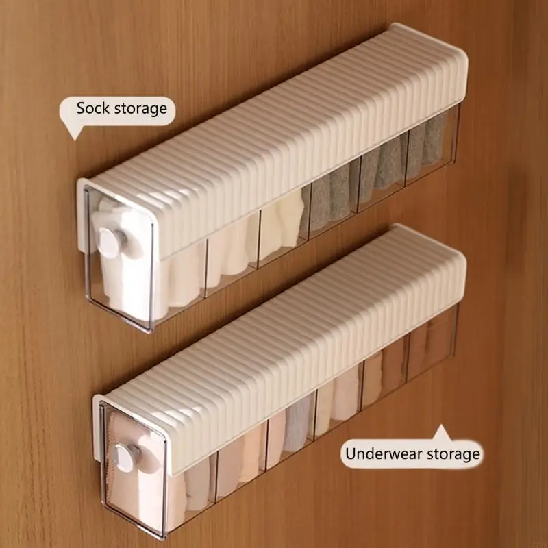 77JA Practical Sock for Students Wall Mount Drawer Underwear Storage Box for Small Apartments Dustproof Container