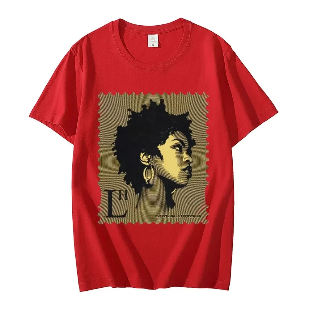 Rapper Lauryn Hill Music Album Graphic T-Shirt Short Sleeve Comfort Top 100% Cotton Men\'s Summer T-Shirt Fashion Trend T-Shirt