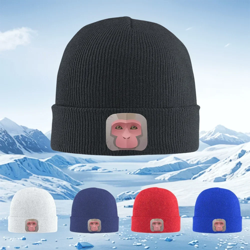 2026 Monkey face cartoon icon design Men Women Unisex Knitted Hat Beanie Pullover Cap Winter Thermal Warm Christmas Outdoor Cycl