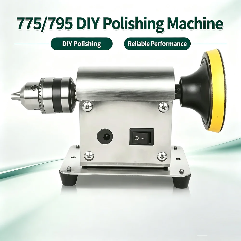 Benchtop Polishing Machine Universal Grinding Rock Jewelry Polisher with Sandpaper - Metalworking Lathe Tool for Home Use