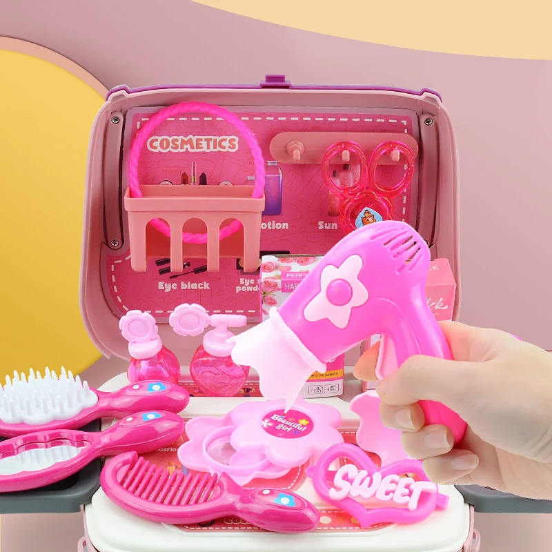 Kind frühe Bildung Haus Spielzeug Handtasche Tool Kit Mädchen Simulation Make-up Haus Mini Lebensmittel Hamburger Spielzeug für Kinder Geschenke