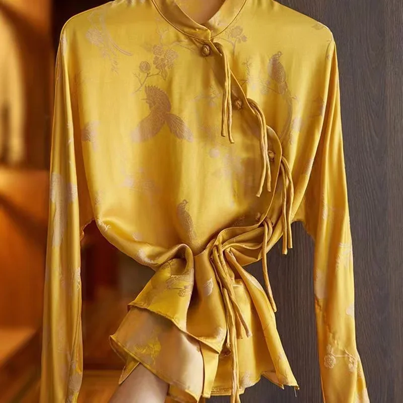 Chinese Style Prints Shirt For Women Traditional Chinese Clothing Comfortable Retro Hanfu Cheongsam Spring