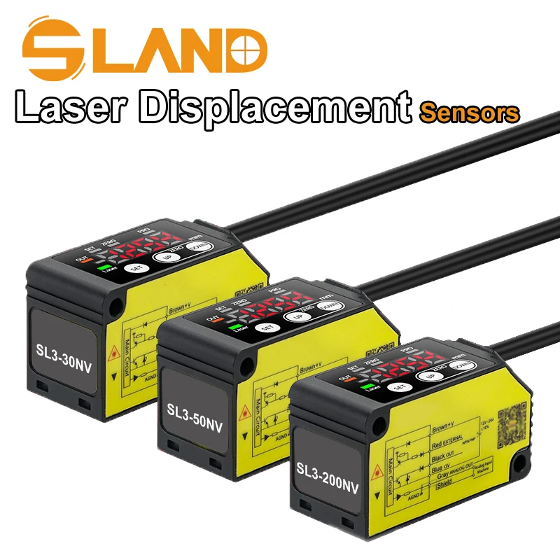 

【2pcs 10% OFF】Laser Displacement sensor,NPN+Analog 0~10.5V,3.2~20.8mA,CMOS image Sensor,30mm, 50mm,100mm, 200mm, 400mm Range