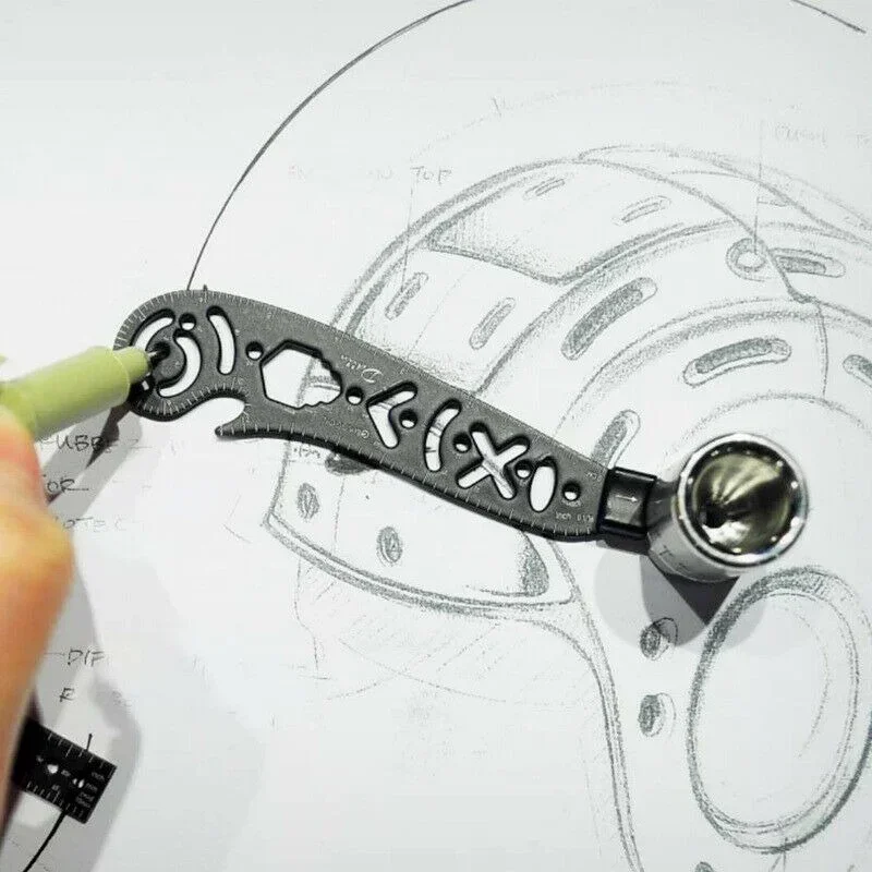 Magnetic Map Protractor Sewing Tool Multifunctional Drawing Ruler Circle Compass Bending Measurement Tailor Supplies