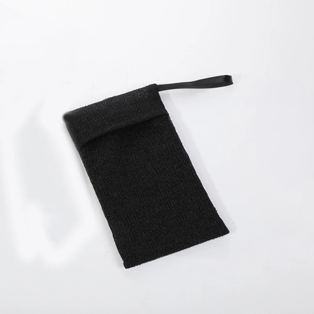 2 قطعة حقيبة توفير الصابون النايلون شبكة التقشير الحقيبة لشريط الصابون دش الغسيل قابلة لإعادة الاستخدام قابل للغسل حمام المنظم تصميم رمادي أسود #3