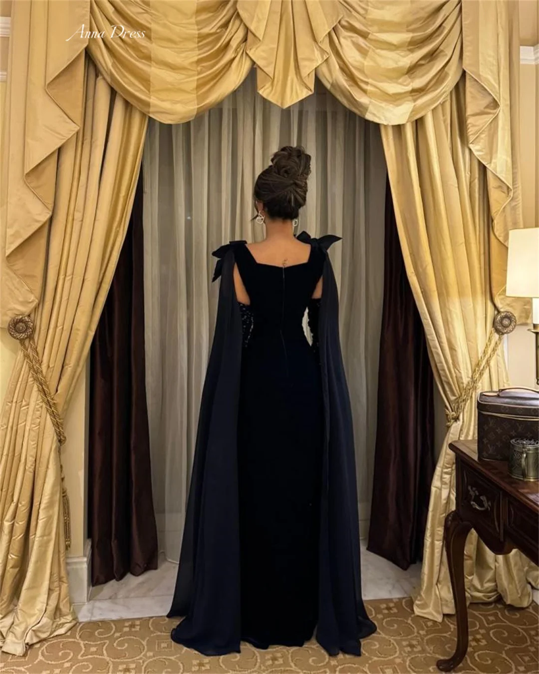 Anna Prom Dresses for Special Occasions Line A Satin Luxurious Women's Evening Dresses Custom Made Floor-to-ceiling Dress Formal