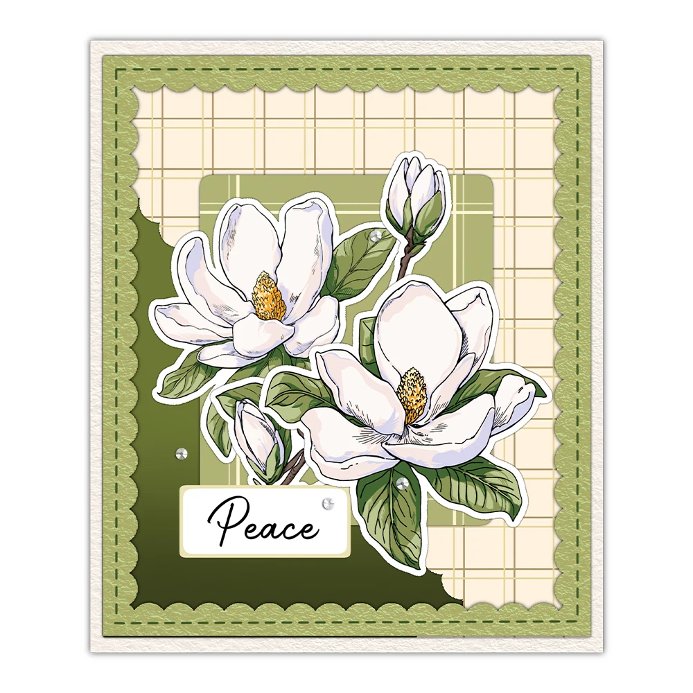 Mangocraft Spring Magnolia Flowers Clear Stamp DIY Scrapbooking Supplies Silicone Stamp For Card Making Albums Crafts Decor