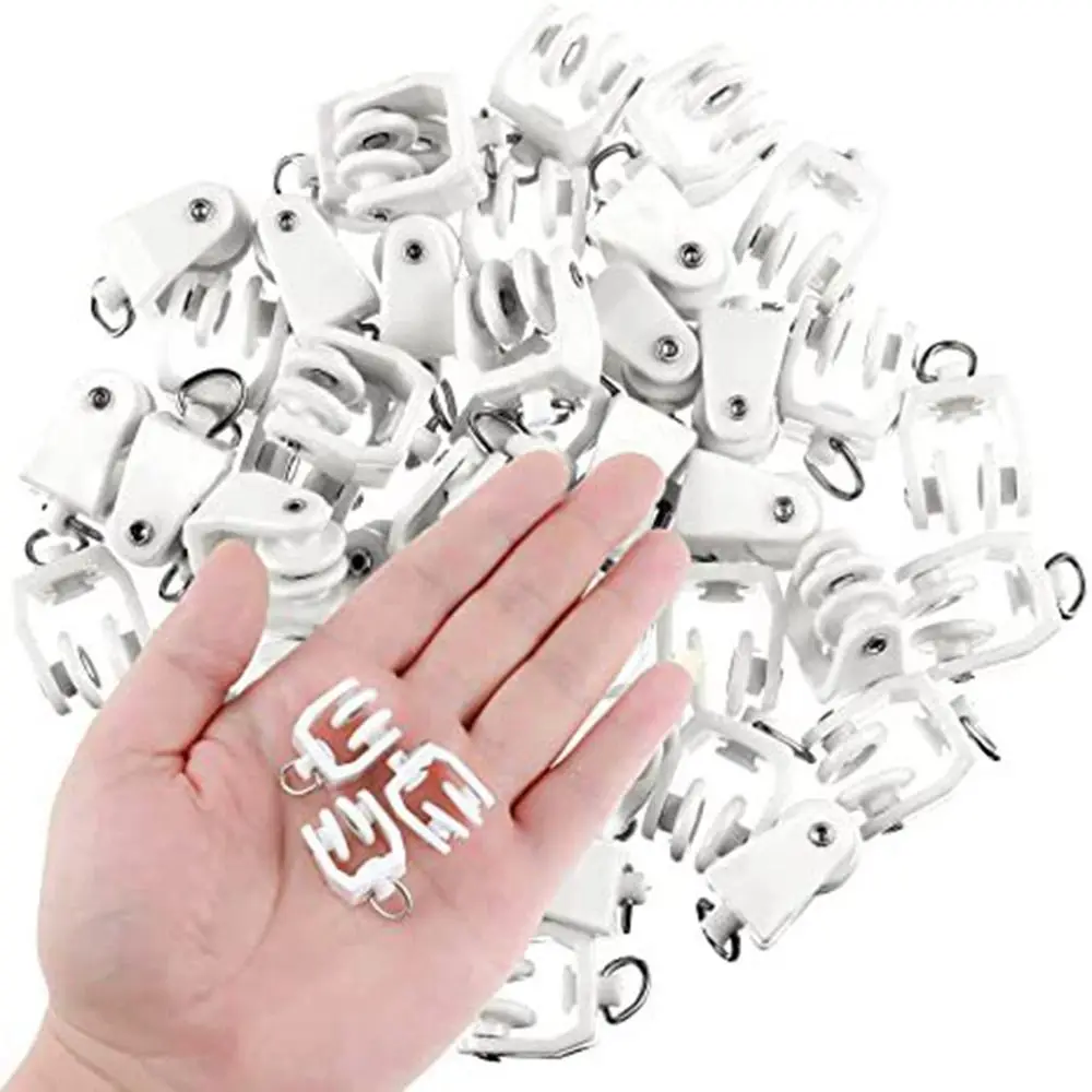 High Quality Flexible For Windows Shower Curtain Straight Sliding Curved Drapery Hook Curtain Track Curtain Wheel Slider