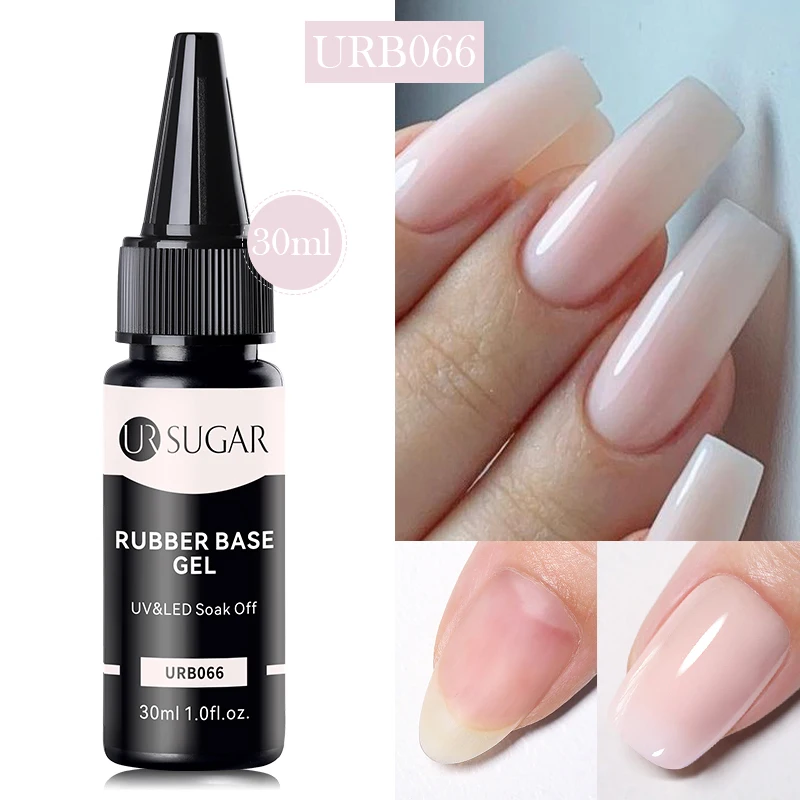 UR SUGAR 30ml Milky Jelly White Rubber Base Gel Nail Polish Refill Supplier Soak Off UV/LED Profession Hybrid Gel For Manicure