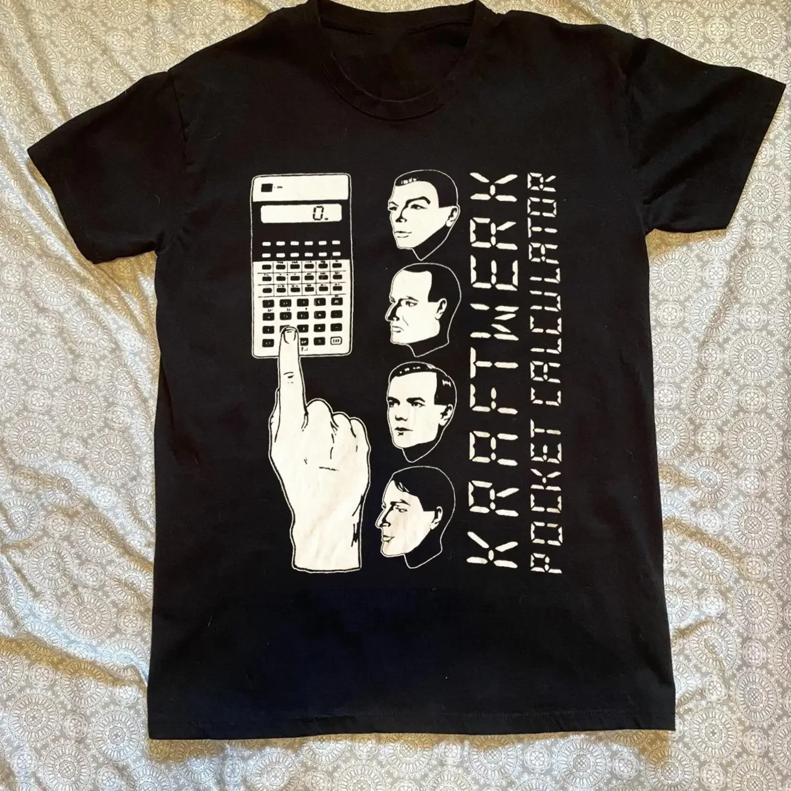 Kraftwerk Band Pocket Calculator Black All Size T Shirt OM478 vintage Washed Soft Comfortable graphic Versatile