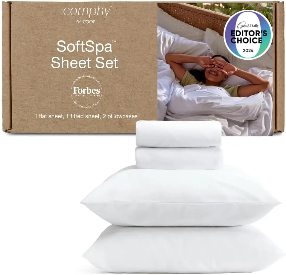 Super Soft King Sheets Set of 4 Pieces, White Luxury Spa Quality Bed Sheets and Pillowcase Set