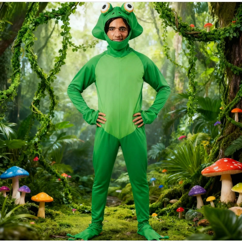 

Frog Cosplay Costume for Men Animal Frog Mascot Role-Playing Outfit