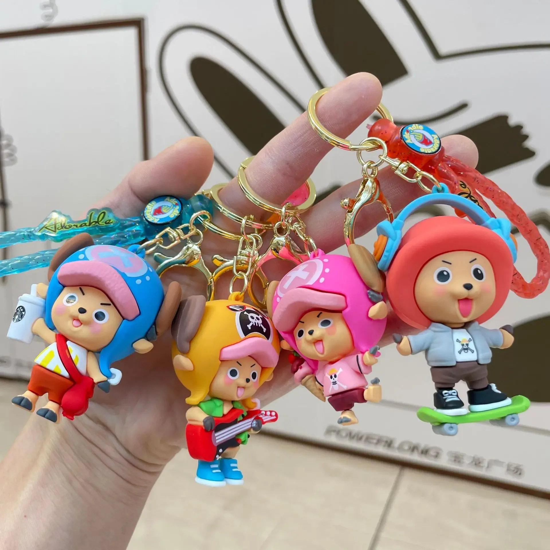 Anime ONE PIECE Keychains Tony Tony Chopper Key Chains Cosplay Cartoon Cute Doll Fashion Bag Car Pendant Figure For Unisex Gifts