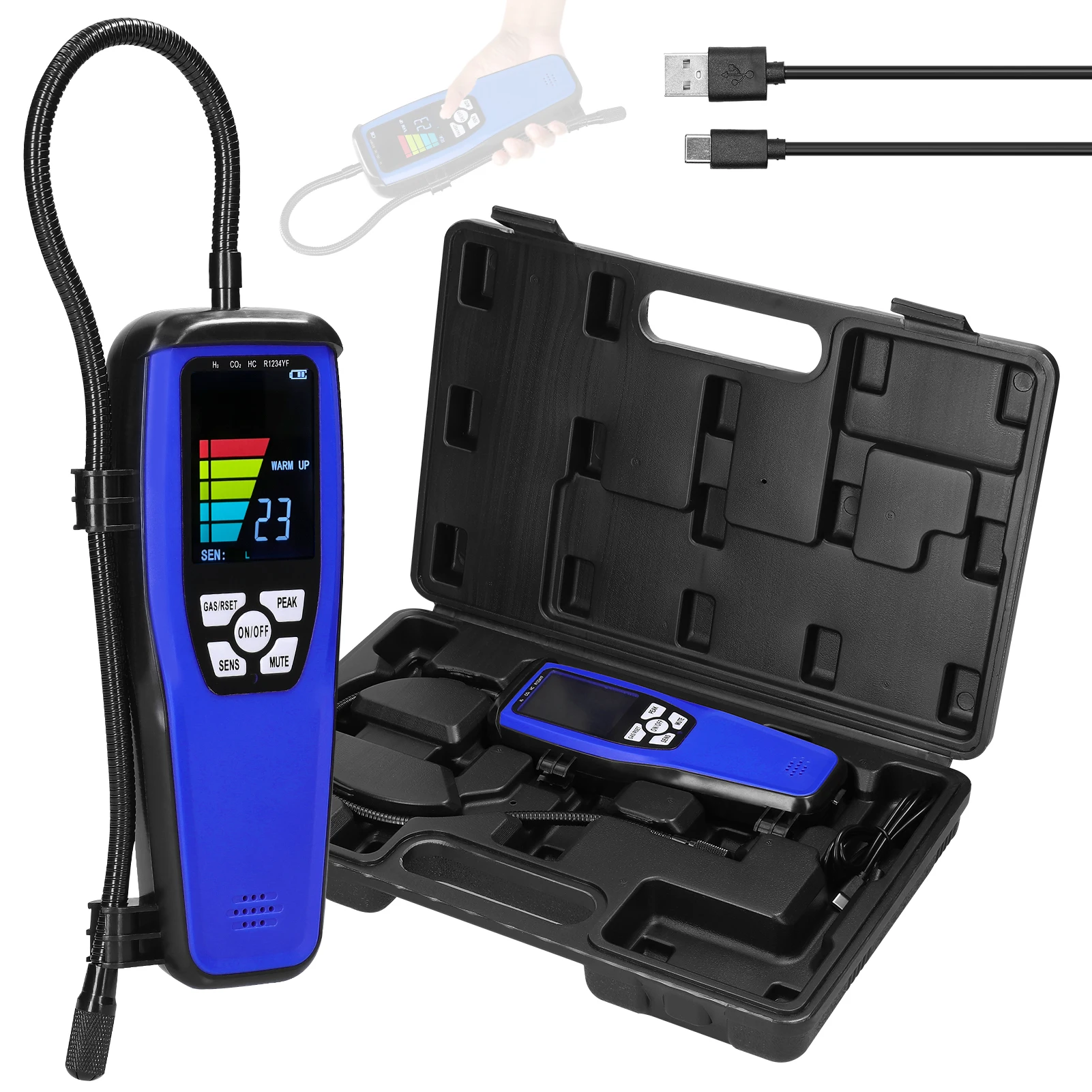 LD-600 Handheld Combustible Gases Leak Detector Natural Gases Leakage Tester Portable Combustible Gases Concentration Test Meter