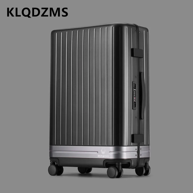 Чемодан для кабины KLQDZMS, 20 дюймов, ABS + PC, бордовый ящик, 26 дюймов, алюминиевая рама большой емкости, троллейка, ручной чемодан 24 дюйма