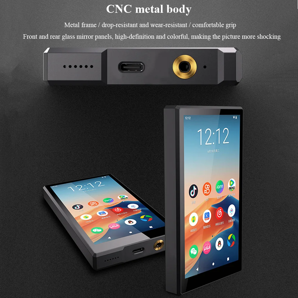 フラッグシップHi-Fiオーディオ＆ビデオプレーヤー MP3 MP4 WIFIネットワーク 双方向Bluetooth FM 1080P 5インチHDタッチスクリーン ウォークマン Android 14